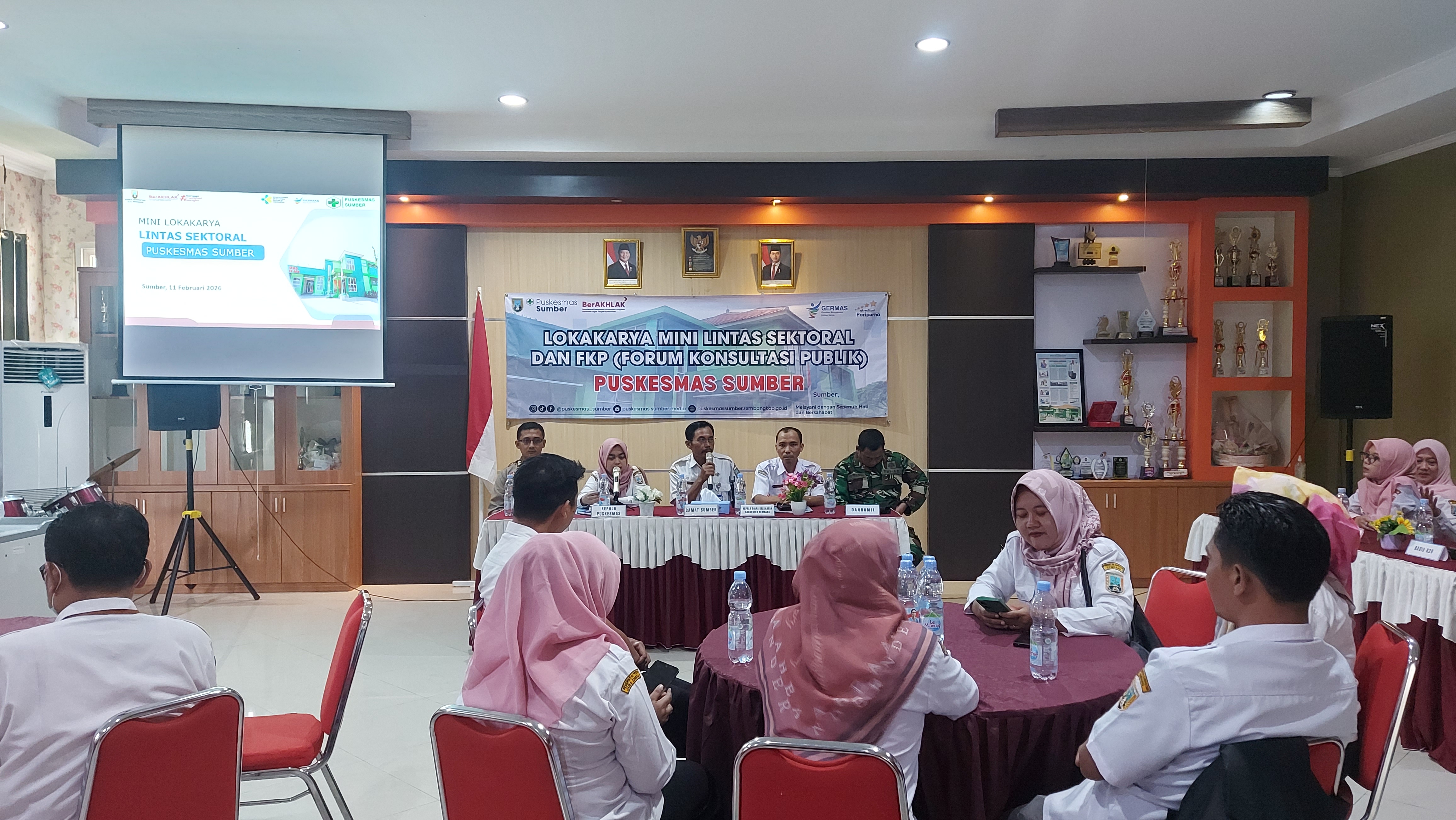 Pertemuan Lokakarya Mini Lintas Sektoral & Forum Konsultasi Publik (FKP) Puskesmas Sumber
